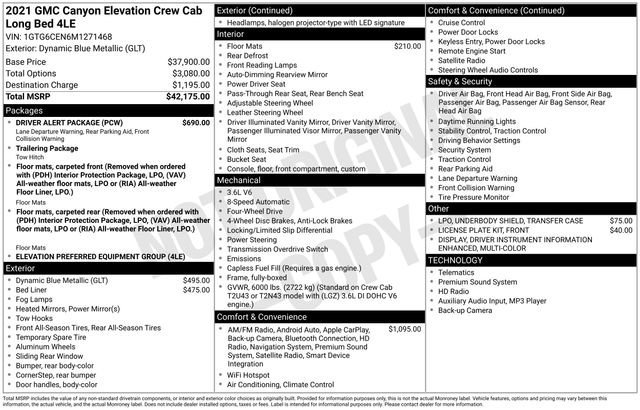 Used 2021 GMC Canyon Elevation w/ Driver Alert Package image 35