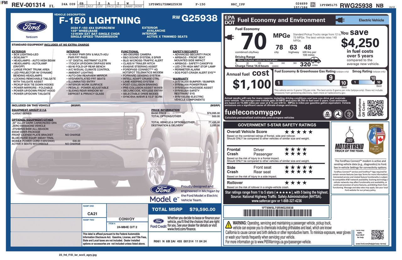 Certified 2024 Ford F150 Lightning Lariat image 36
