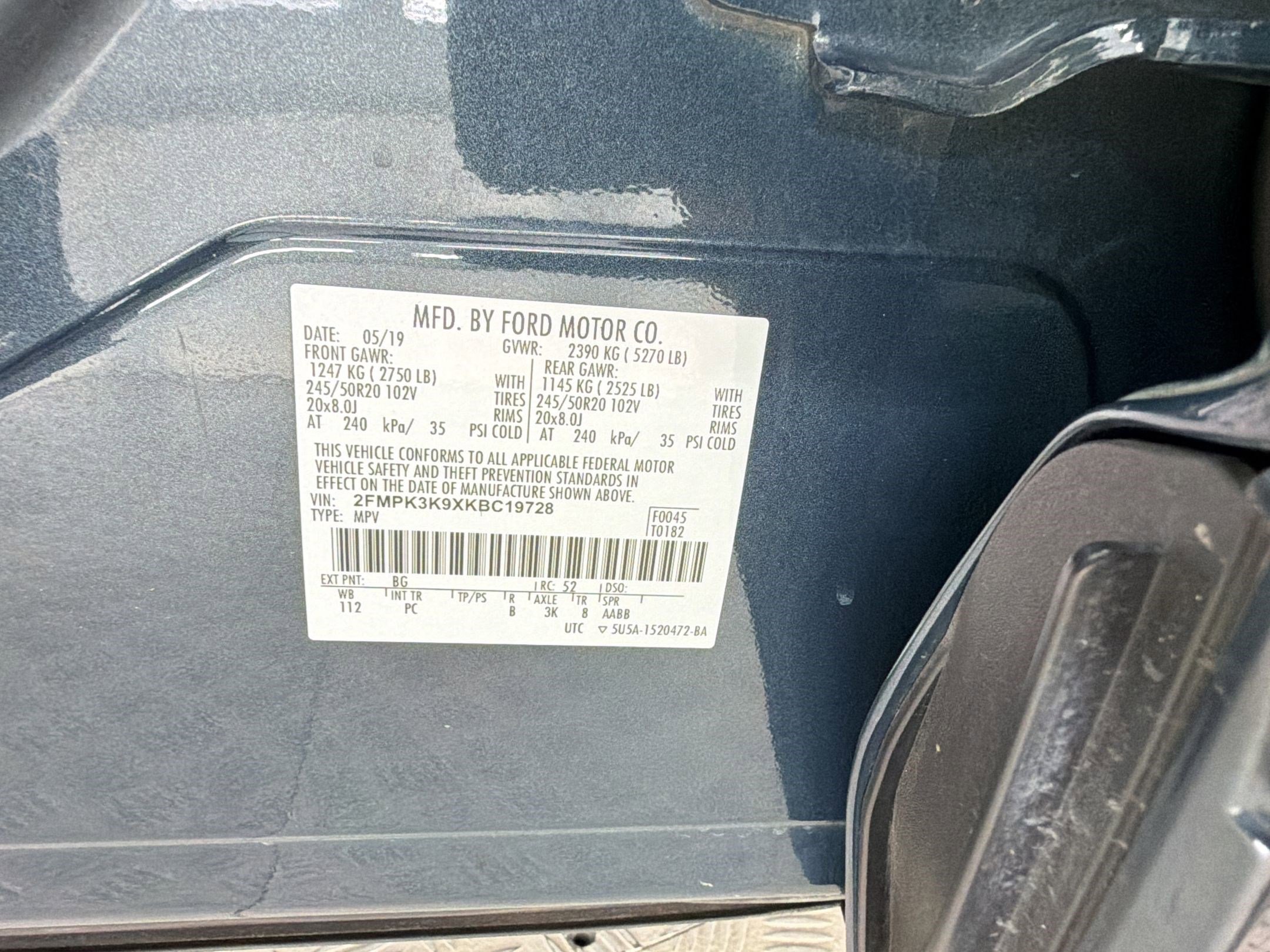 Certified 2019 Ford Edge Titanium w/ Equipment Group 301A FWD image 20