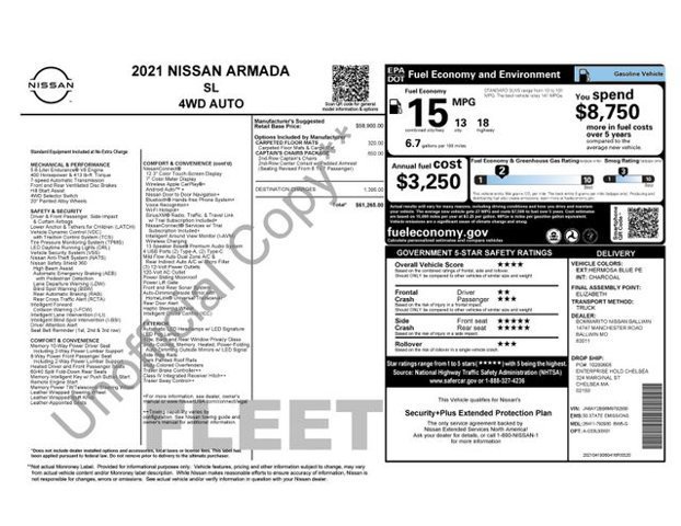 Used 2021 Nissan Armada SL w/ Captain's Chairs Package image 35