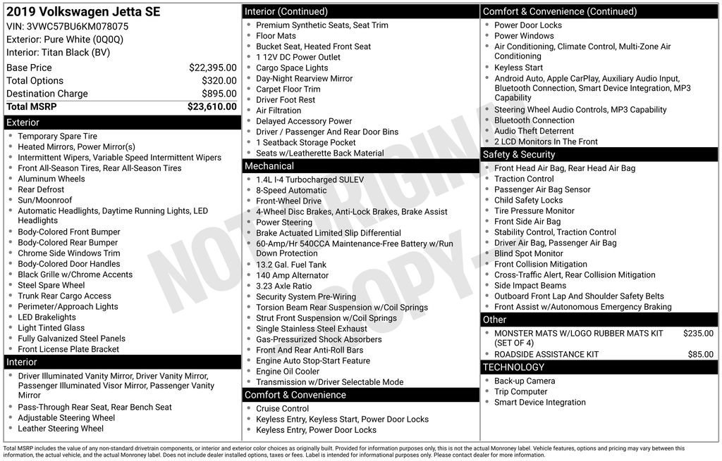Used 2019 Volkswagen Jetta SE image 7