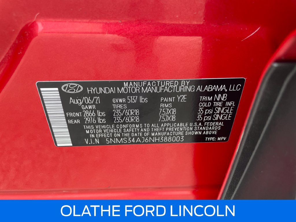 Used 2022 Hyundai Santa Fe SEL w/ Convenience + Premium Package FWD image 18