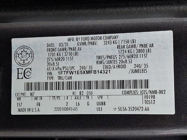 Certified 2021 Ford F150 XLT w/ Equipment Group 302A High image 28