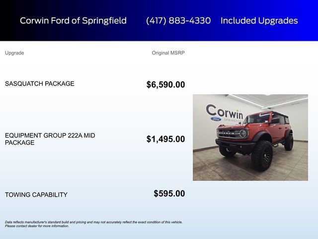 Certified 2022 Ford Bronco Big Bend w/ Sasquatch Package AWD/4WD image 5