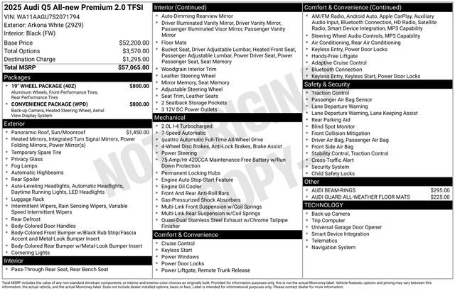 Used 2025 Audi Q5 Premium w/ Convenience Package AWD/4WD image 39