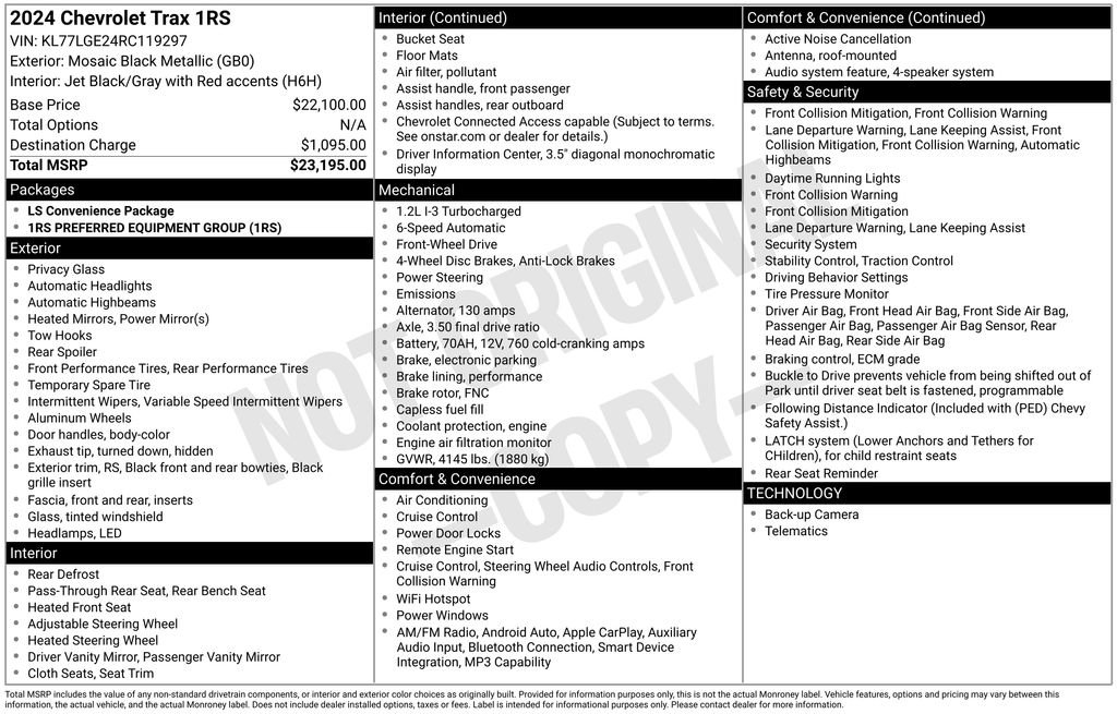 Used 2024 Chevrolet Trax RS FWD image 47