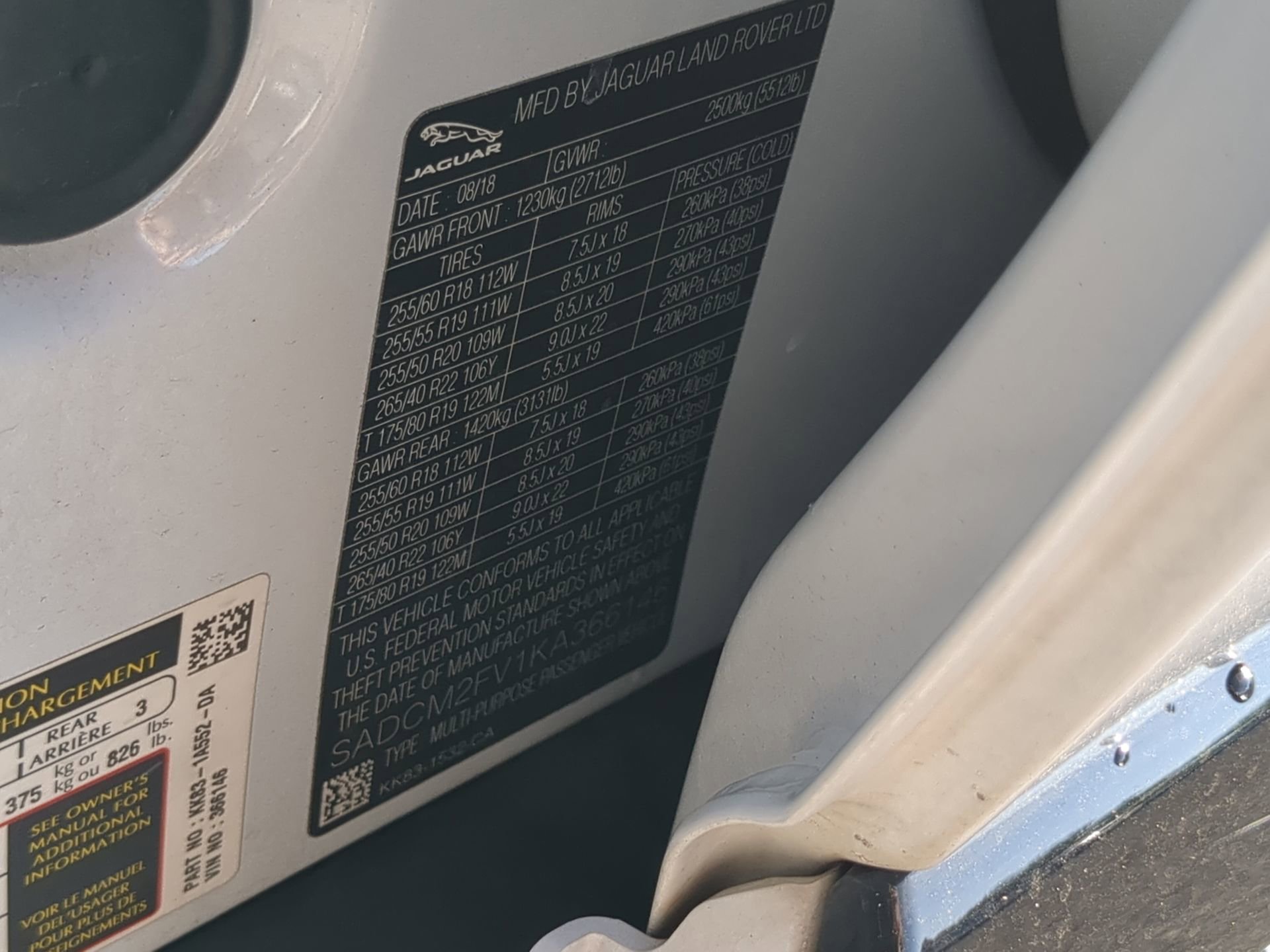 Used 2019 Jaguar F-PACE S image 65