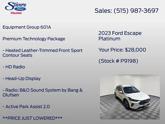 Certified 2023 Ford Escape Platinum w/ Premium Technology Package AWD/4WD image 8