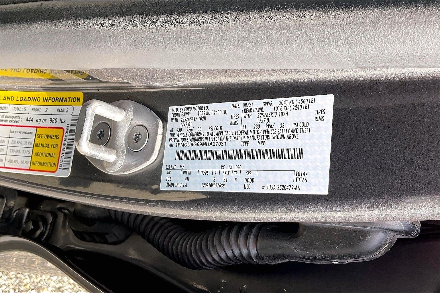 Certified 2021 Ford Escape SE AWD/4WD image 36