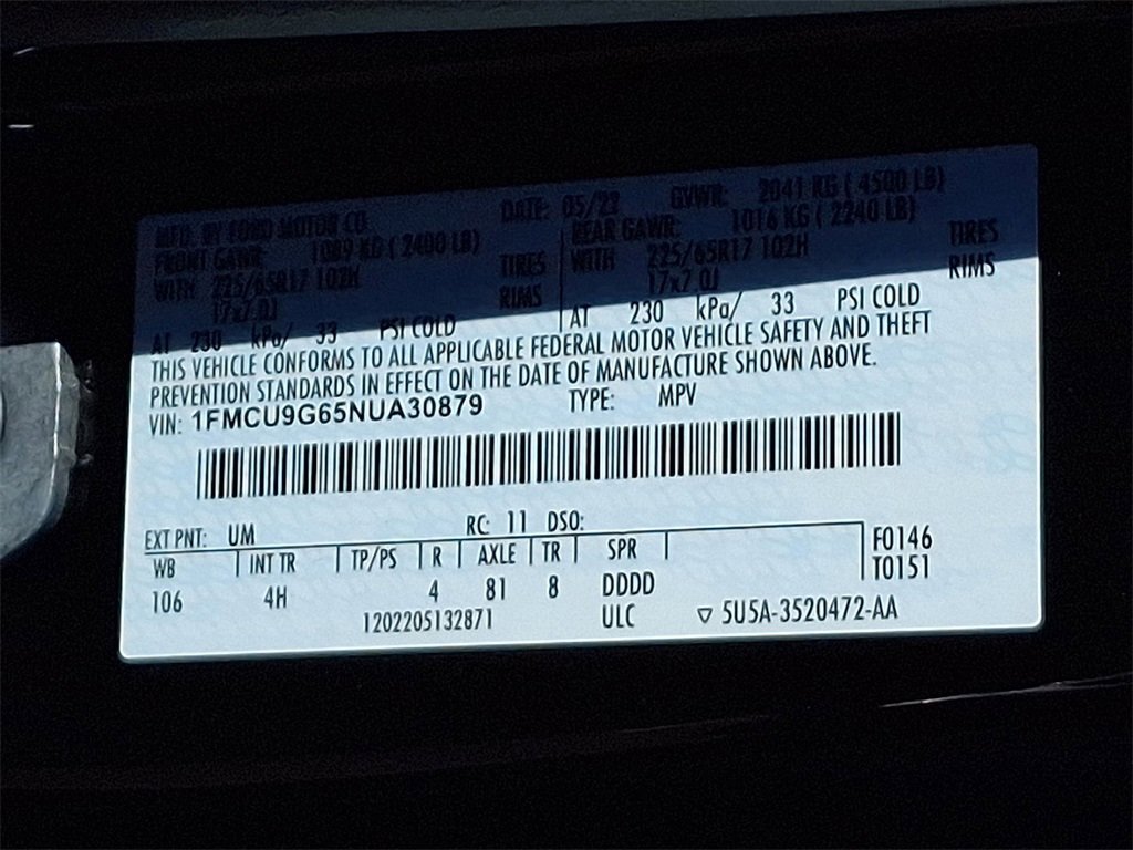 Certified 2022 Ford Escape SE w/ Convenience Package image 28