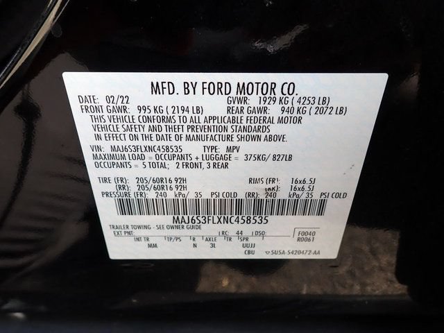 Certified 2022 Ford EcoSport S AWD/4WD image 20