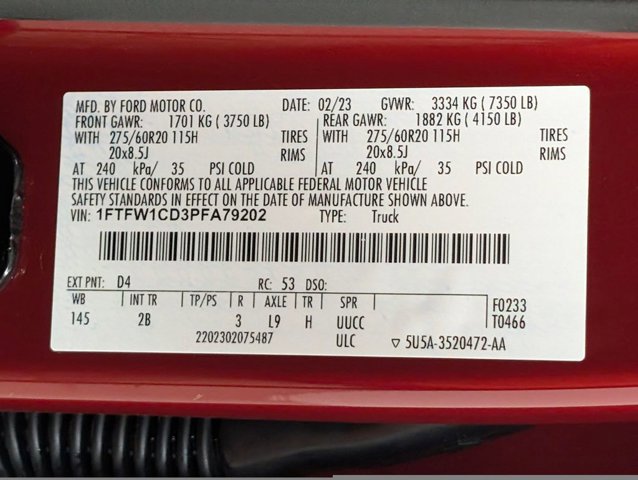 Certified 2023 Ford F150 Lariat w/ Equipment Group 502A High RWD image 31