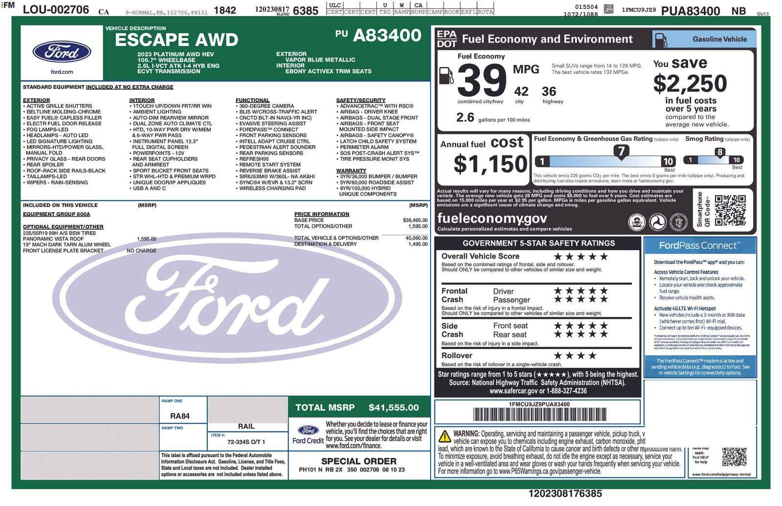 Certified 2023 Ford Escape Platinum AWD/4WD image 5