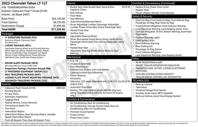 Used 2023 Chevrolet Tahoe LT w/ LT Signature Package AWD/4WD image 37
