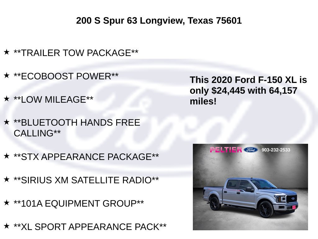 Certified 2020 Ford F150 XL w/ Equipment Group 101A Mid RWD image 30