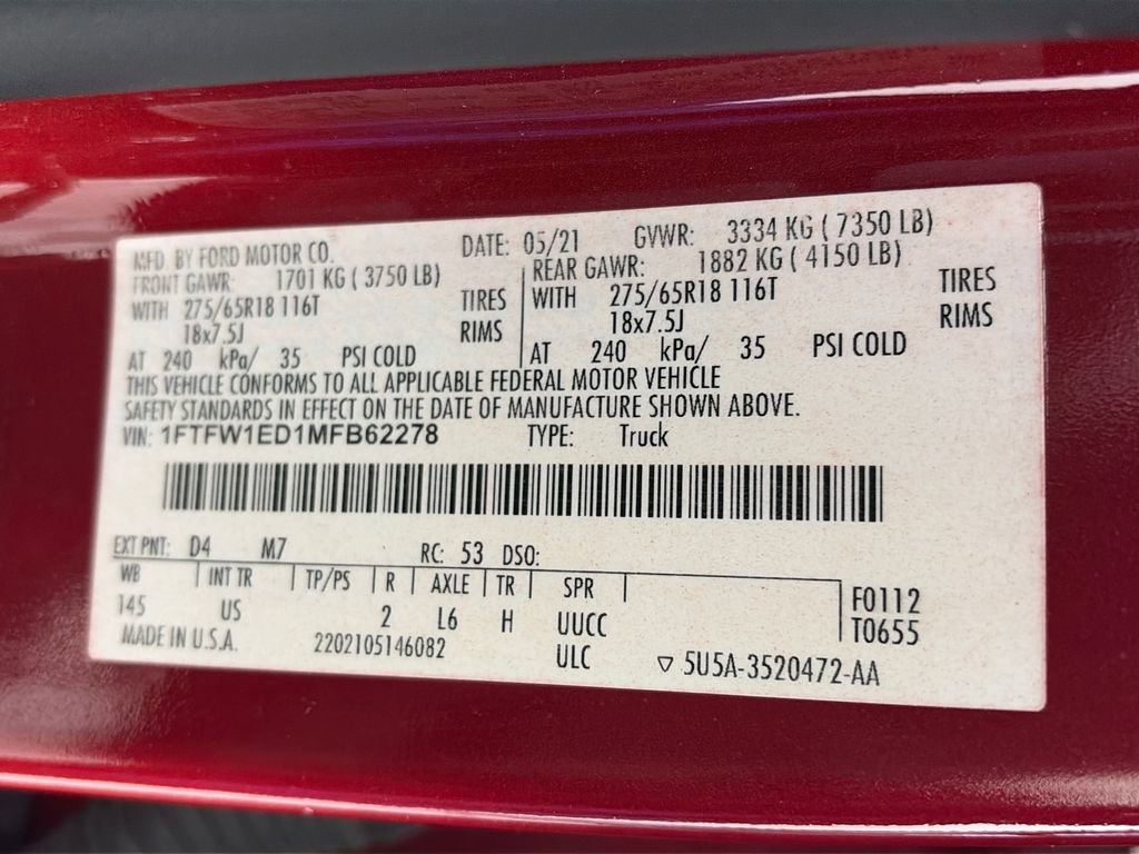 Certified 2021 Ford F150 XLT w/ Equipment Group 302A High AWD/4WD image 9