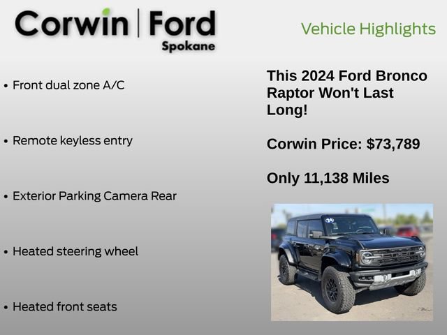 Certified 2024 Ford Bronco Raptor AWD/4WD image 13