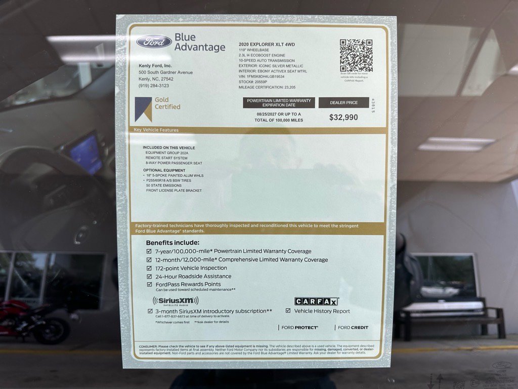 Certified 2020 Ford Explorer XLT w/ Equipment Group 202A image 10