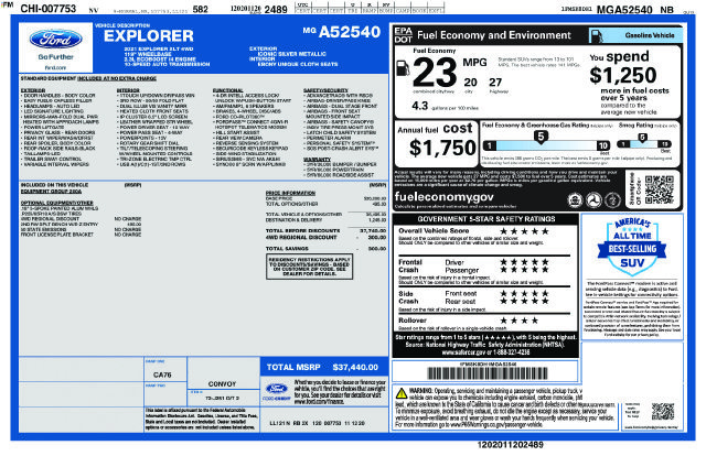 Certified 2021 Ford Explorer XLT AWD/4WD image 37
