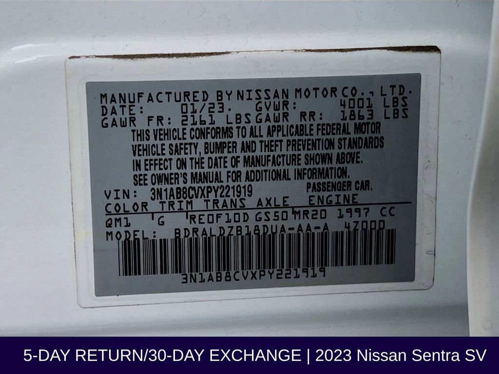 Used 2023 Nissan Sentra SV FWD image 33