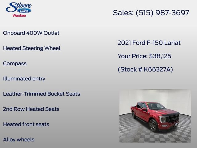 Certified 2021 Ford F150 Lariat w/ Equipment Group 502A High AWD/4WD image 39