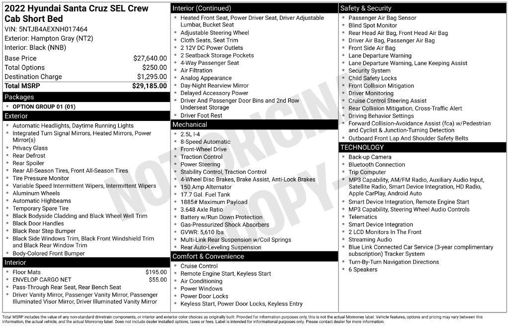 Used 2022 Hyundai Santa Cruz SEL FWD image 6
