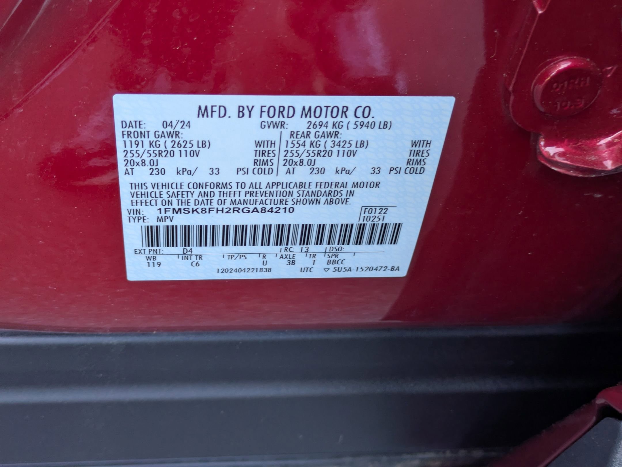 Certified 2024 Ford Explorer Limited w/ Limited Technology Package AWD/4WD image 45