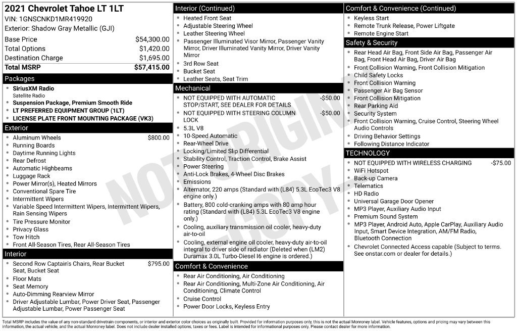 Used 2021 Chevrolet Tahoe LT RWD image 41