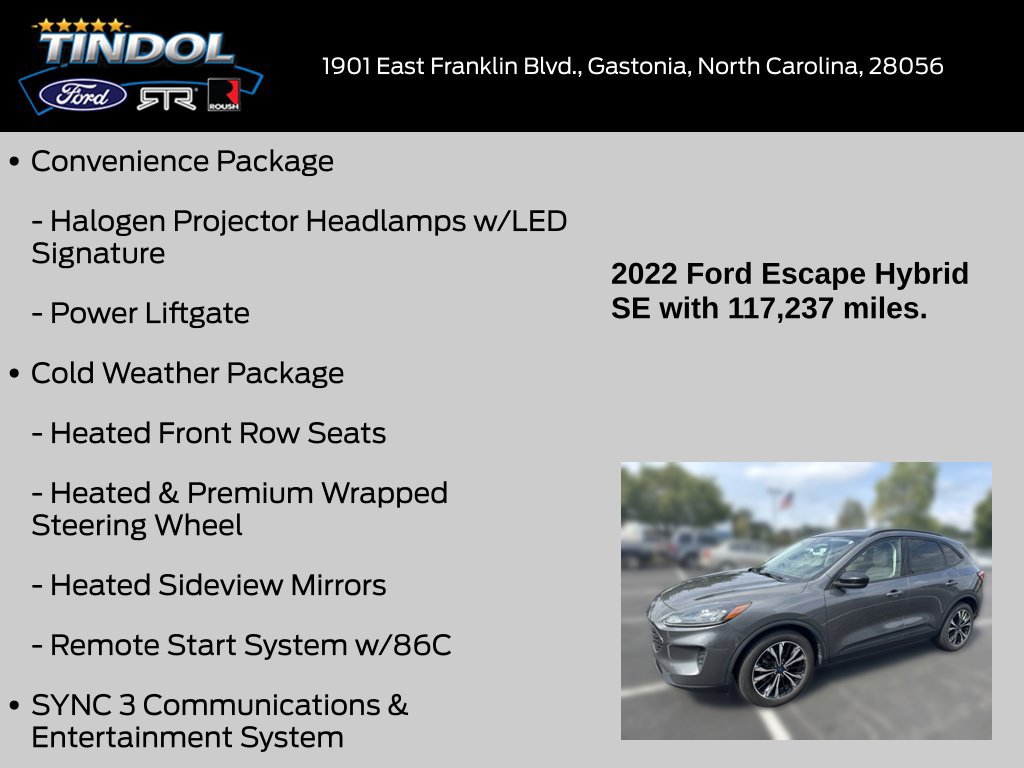 Certified 2022 Ford Escape SE w/ SE Sport Appearance Package FWD image 18