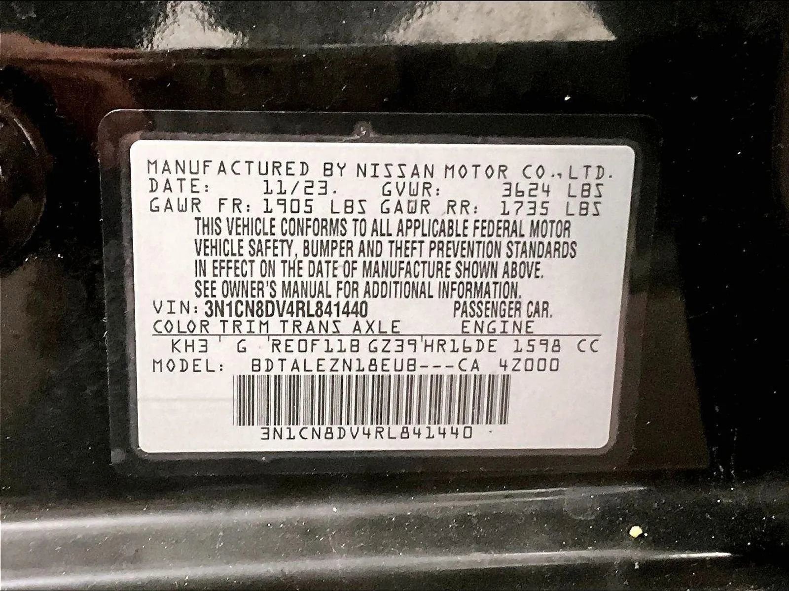 Used 2024 Nissan Versa S w/ Trunk Package image 32