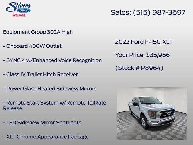Certified 2022 Ford F150 XLT w/ Equipment Group 302A High AWD/4WD image 8