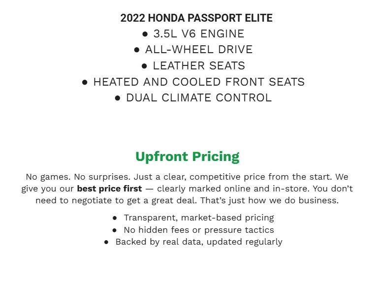 Used 2022 Honda Passport Elite image 2