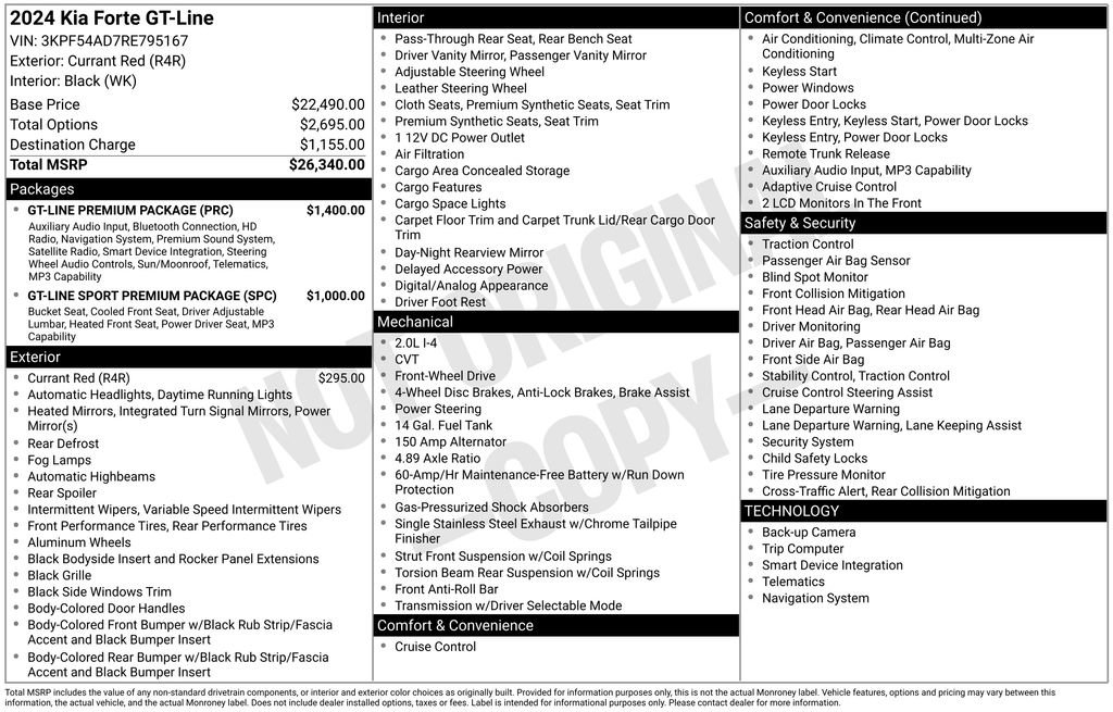 Used 2024 Kia Forte GT-Line w/ GT-Line Premium Package FWD image 6
