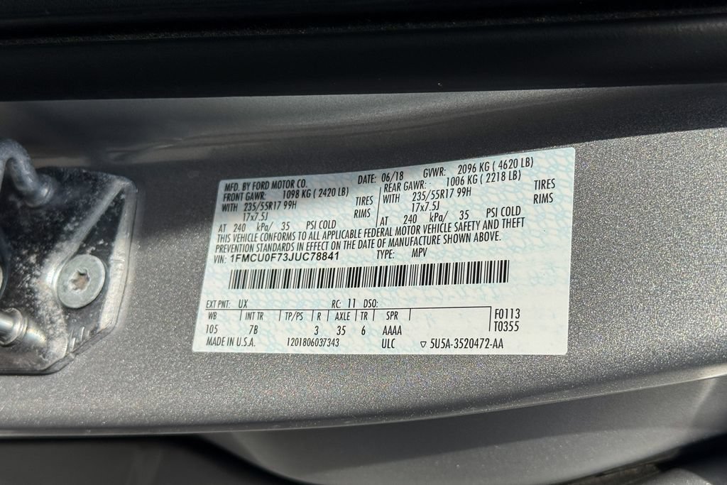 Certified 2018 Ford Escape S FWD image 19