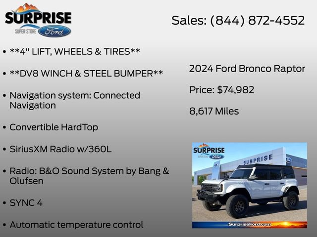 Certified 2024 Ford Bronco Raptor AWD/4WD image 13