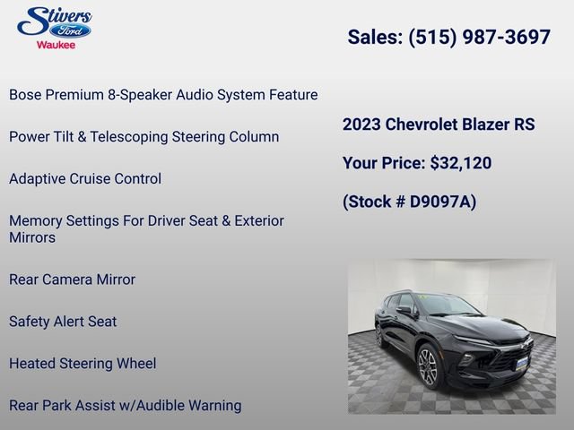 Used 2023 Chevrolet Blazer RS w/ Driver Confidence II Package AWD/4WD image 22