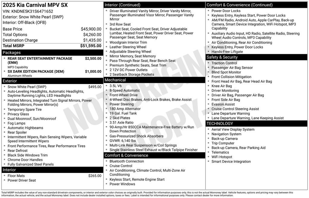 Used 2025 Kia Carnival SX FWD image 5