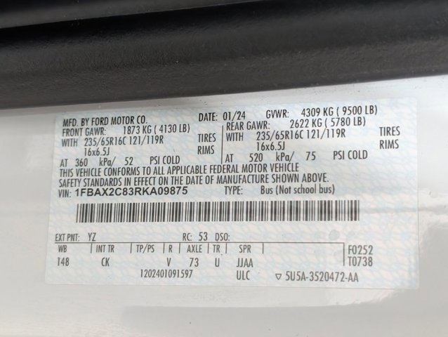Certified 2024 Ford Transit 350 XL RWD image 22
