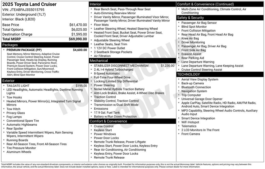 Used 2025 Toyota Land Cruiser w/ Premium Package AWD/4WD image 38