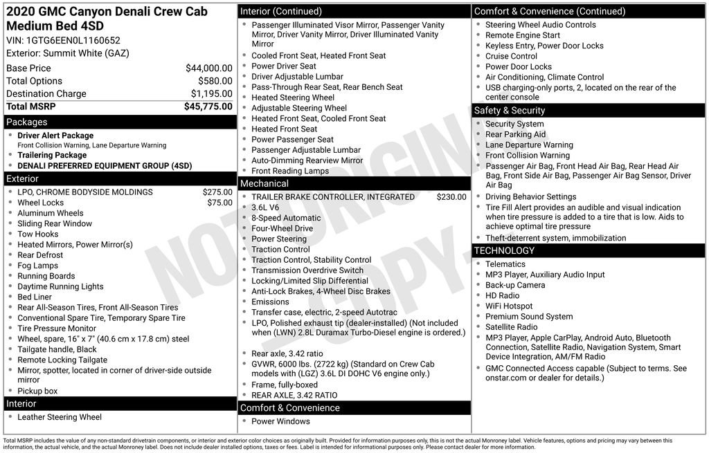 Used 2020 GMC Canyon Denali AWD/4WD image 2