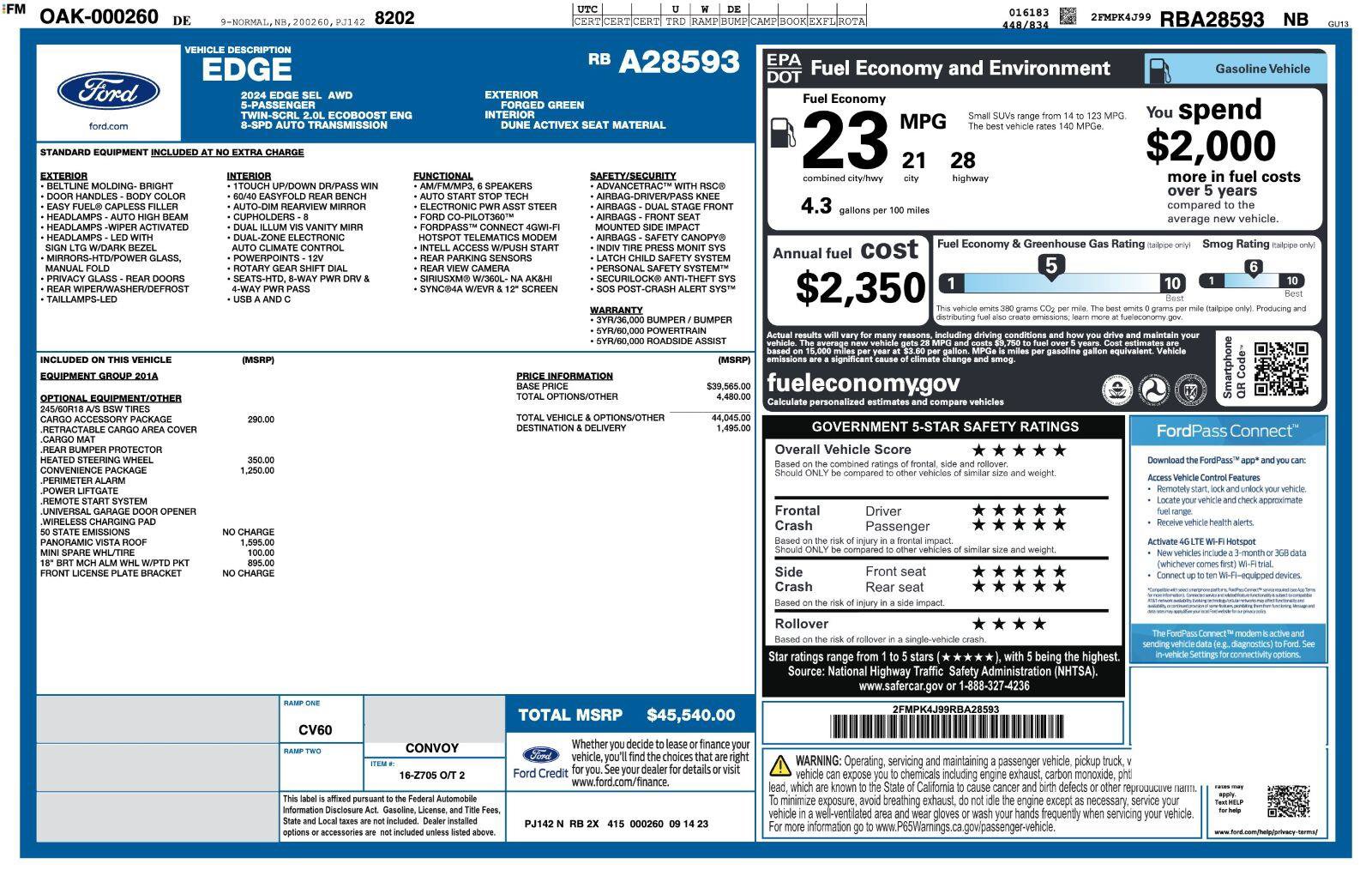 Certified 2024 Ford Edge SEL w/ Convenience Package AWD/4WD image 3