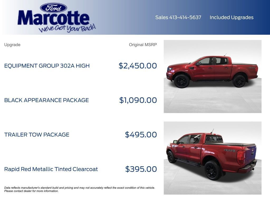 Certified 2021 Ford Ranger XLT w/ Equipment Group 302A High image 10