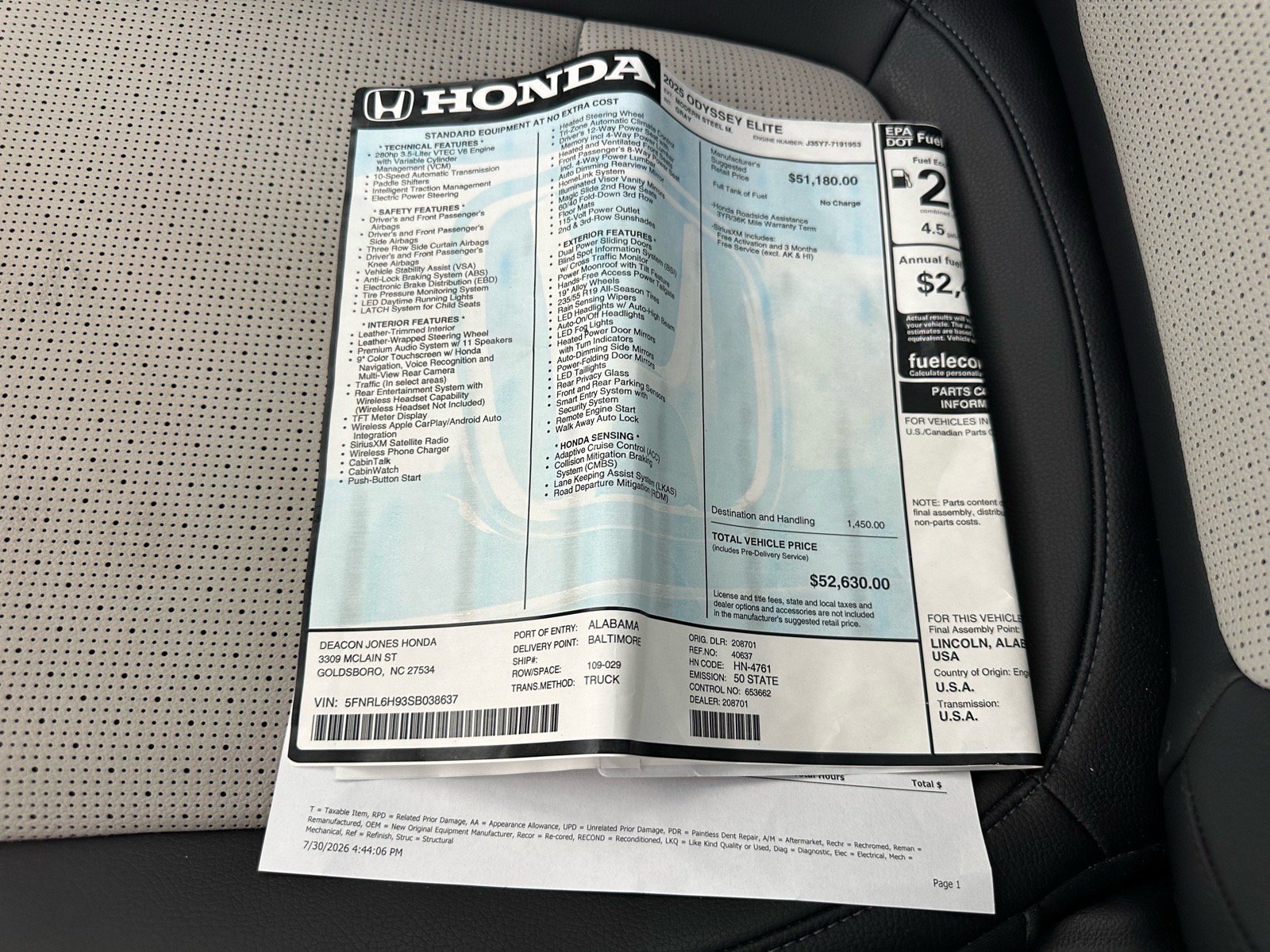 Used 2025 Honda Odyssey Elite image 33