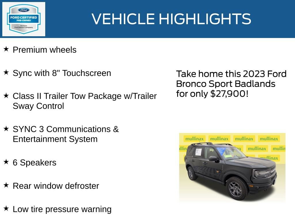 Certified 2023 Ford Bronco Sport Badlands AWD/4WD image 21