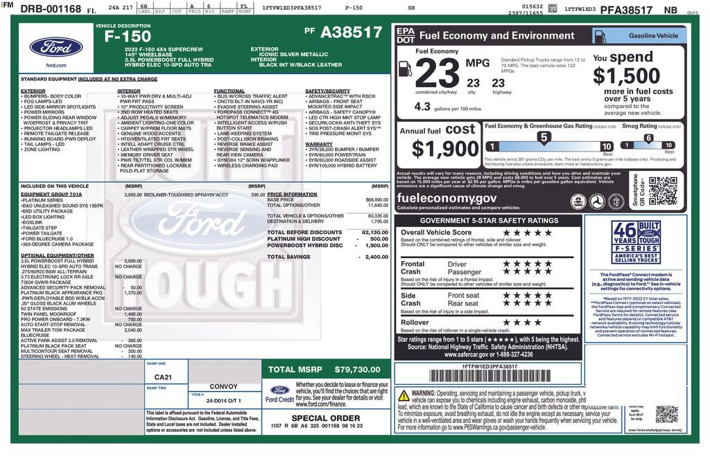 Certified 2023 Ford F150 Platinum w/ Equipment Group 701A High image 11