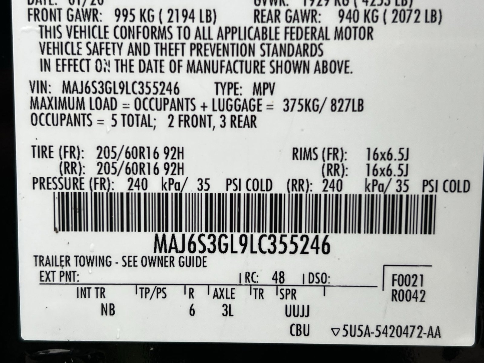 Certified 2020 Ford EcoSport SE w/ SE Convenience Package image 29