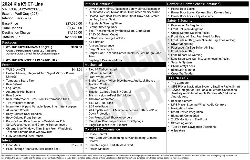 Used 2024 Kia K5 GT-Line w/ GT-Line Premium Package FWD image 35