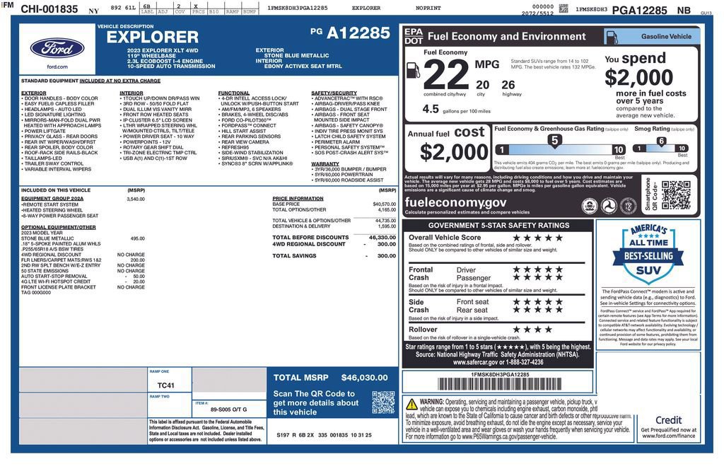 Certified 2023 Ford Explorer XLT w/ Equipment Group 202A AWD/4WD image 10
