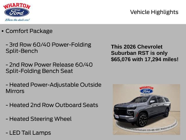 Used 2026 Chevrolet Suburban RST w/ Comfort Package RWD image 21
