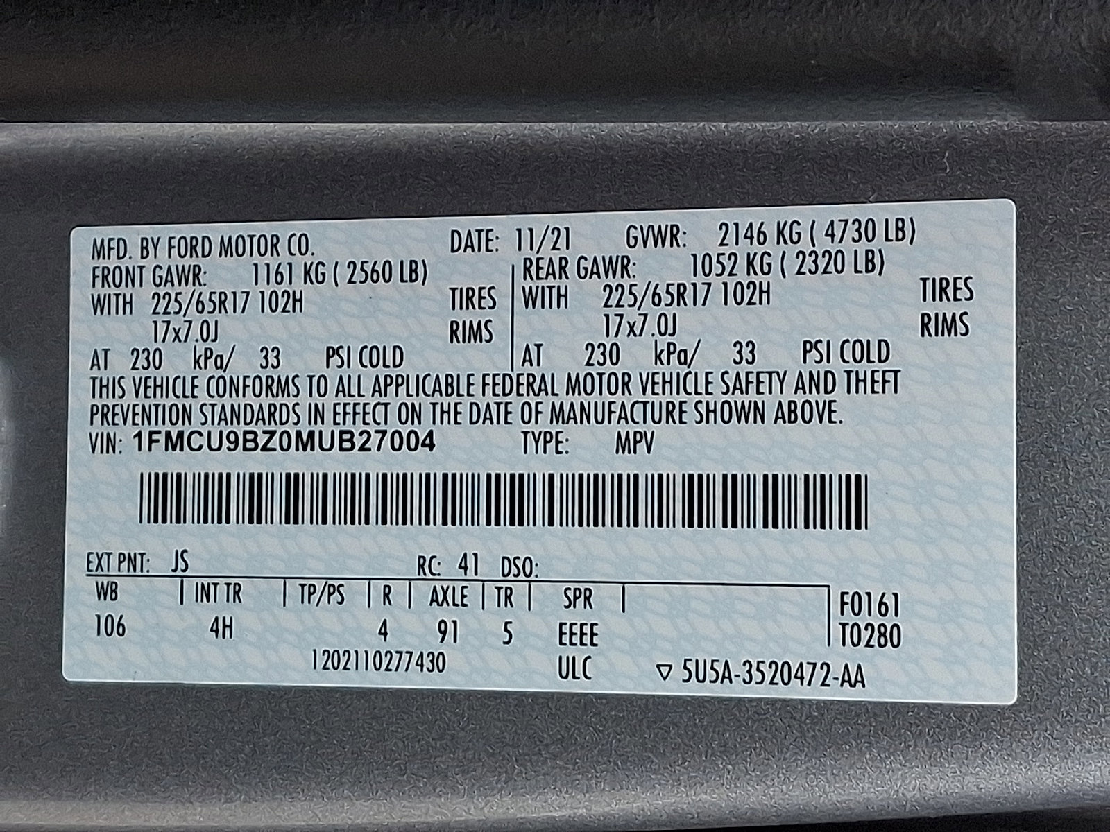 Certified 2021 Ford Escape SE image 27